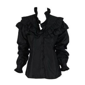 Rare 1980s Vintage Regina Porter Black Victorian Evening Blouse Sz 10